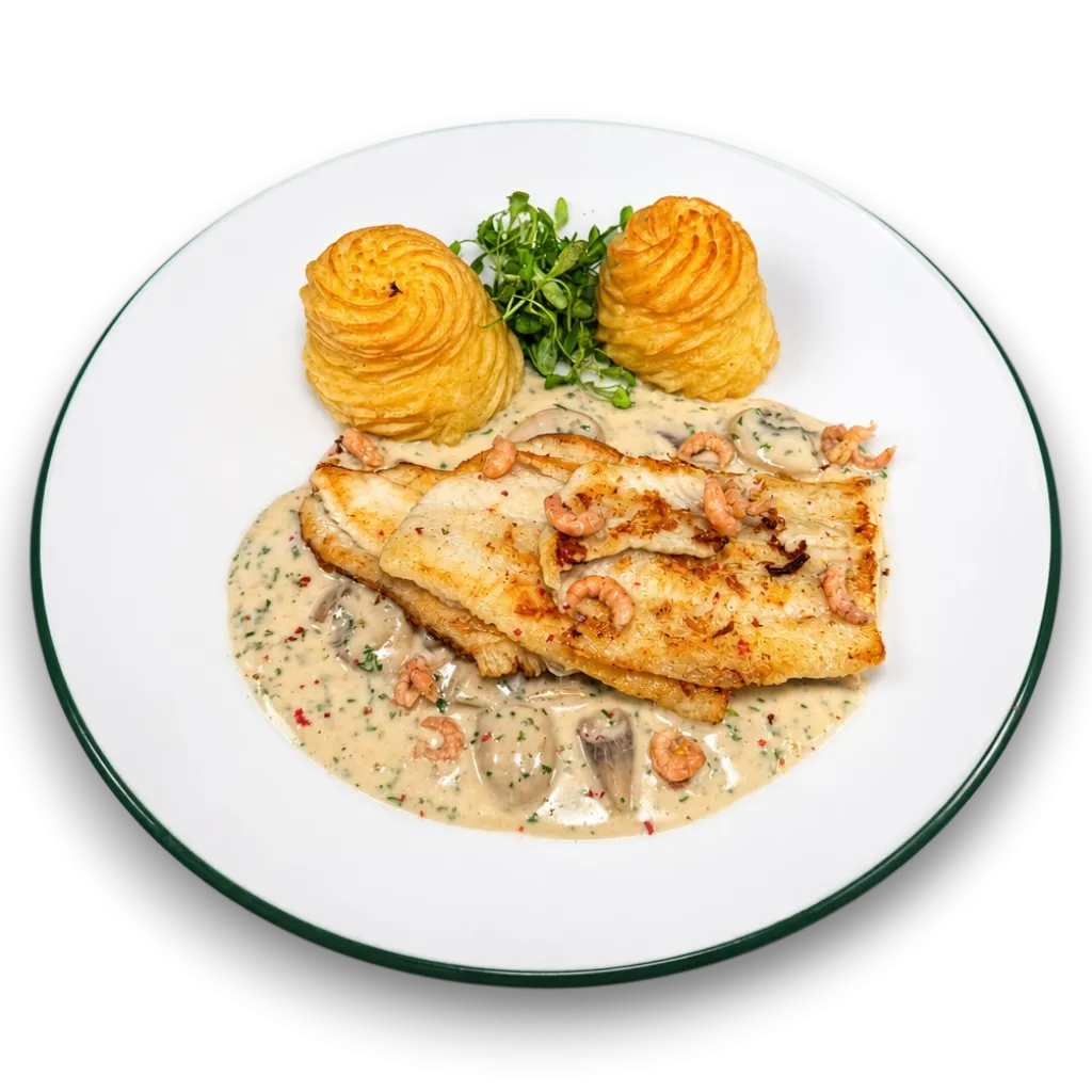 Filet de sole à l'Ostendaise, pommes duchesse